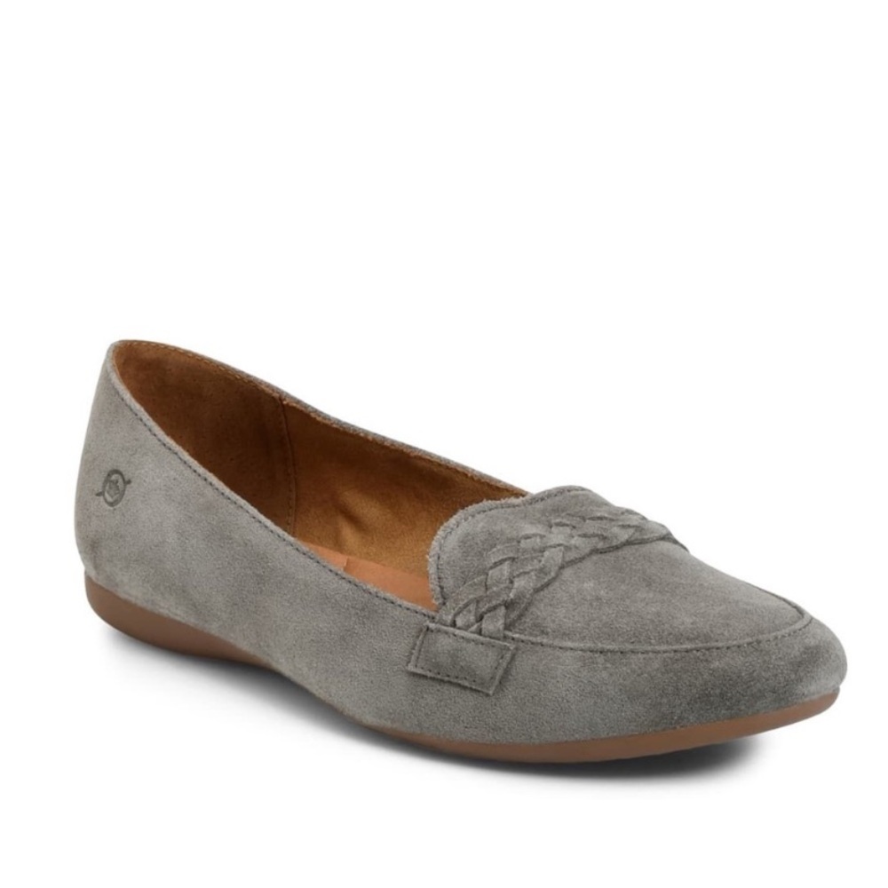 Born Braided suede loafers